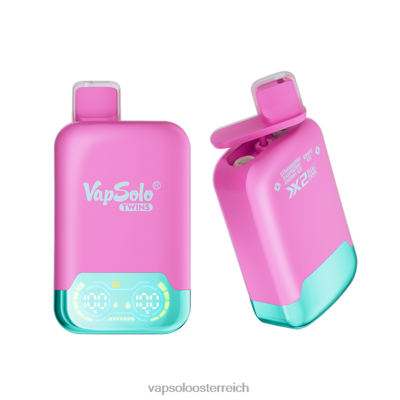 Vapsolo Preis - VapSolo TWINS Einweg-Vapor Erdbeer-Himbeer-Kirsch-Eis und Traubeneis 40PL233